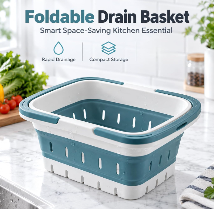 Collapsible Colander For Washing Fruits And Vegetables - Image 2