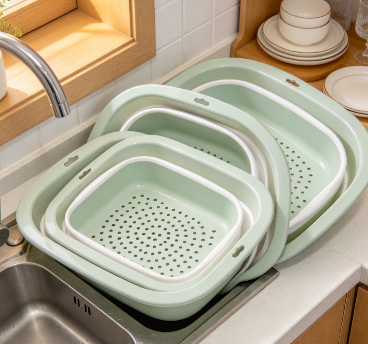 2-In-1 Collapsible Colander And Basin (3-Piece Set) - Image 2