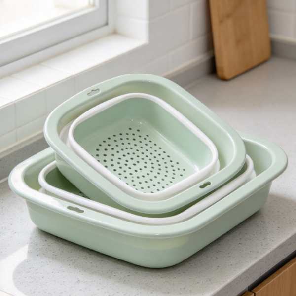 2-In-1 Collapsible Colander And Basin (3-Piece Set)