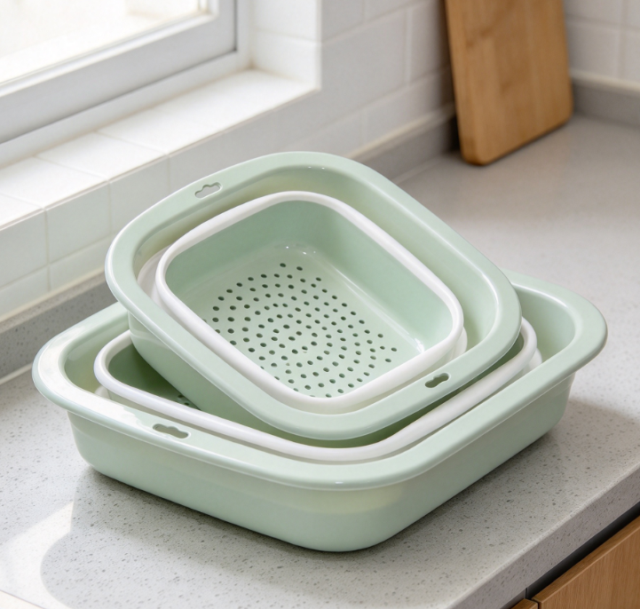 2-In-1 Collapsible Colander And Basin (3-Piece Set)