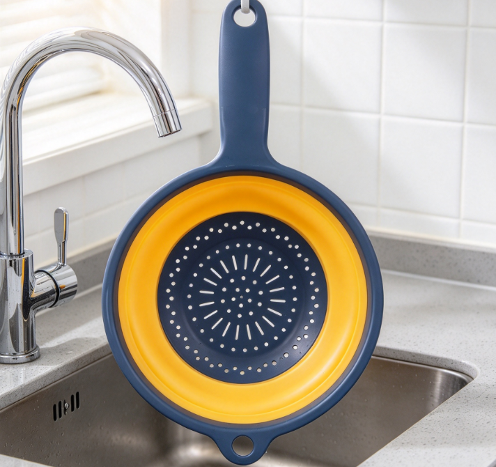 Pp-Material Vegetable Colander, Collapsible With Handles