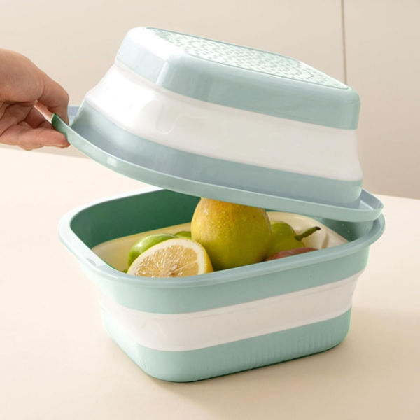 2-In-1 Collapsible Colander And Basin Set (Blue)