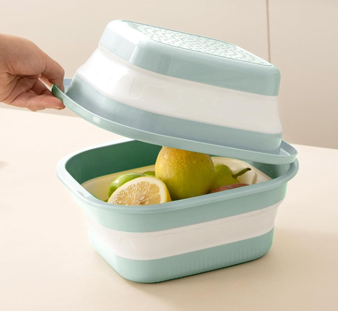 2-In-1 Collapsible Colander And Basin Set (Blue)