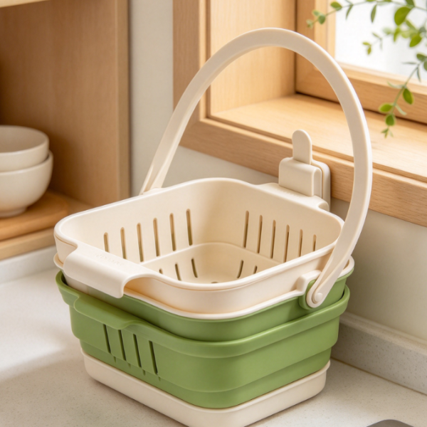 Collapsible, Hangable Over-The-Sink Colander (2-Piece Set)