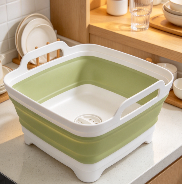 Collapsible Basin With Drain Plug For Kitchen Draining - Image 2