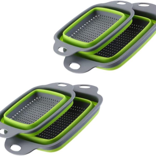 2-Piece Collapsible Draining Basket Set For Washing Fruits And Vegetables