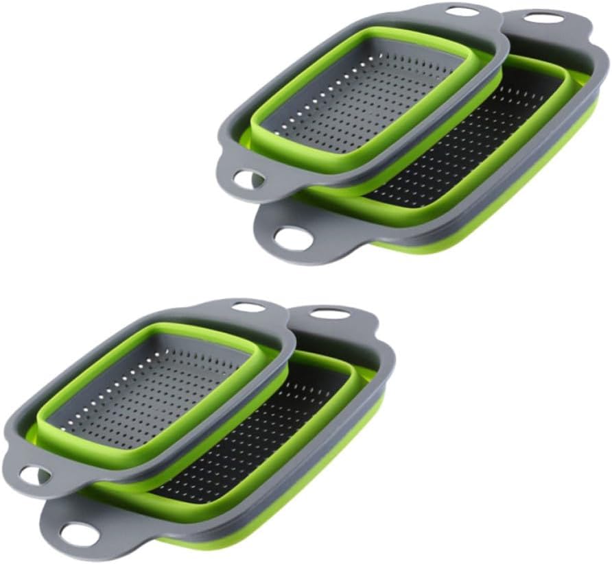 2-Piece Collapsible Draining Basket Set For Washing Fruits And Vegetables