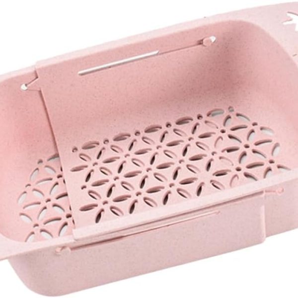Wheat Straw-Based Collapsible Draining Basket For Kitchen Sink Produce