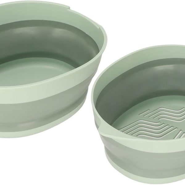 Double-Layer Collapsible Colander – A 2-In-1 Tool For Washing And Draining (Green)