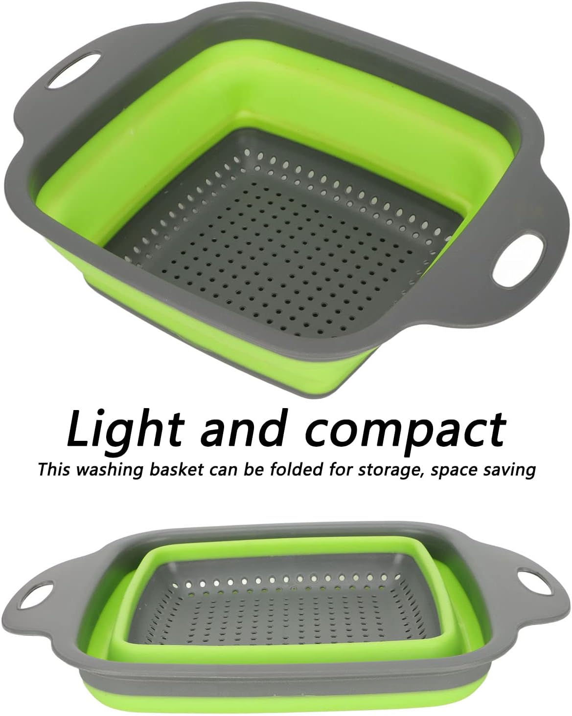 Collapsible Colander With Drainage Holes For Washing Vegetables - Image 2