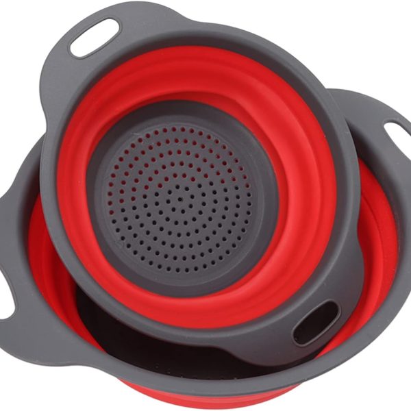 2-Piece Collapsible Draining Basket Set For Kitchen Produce