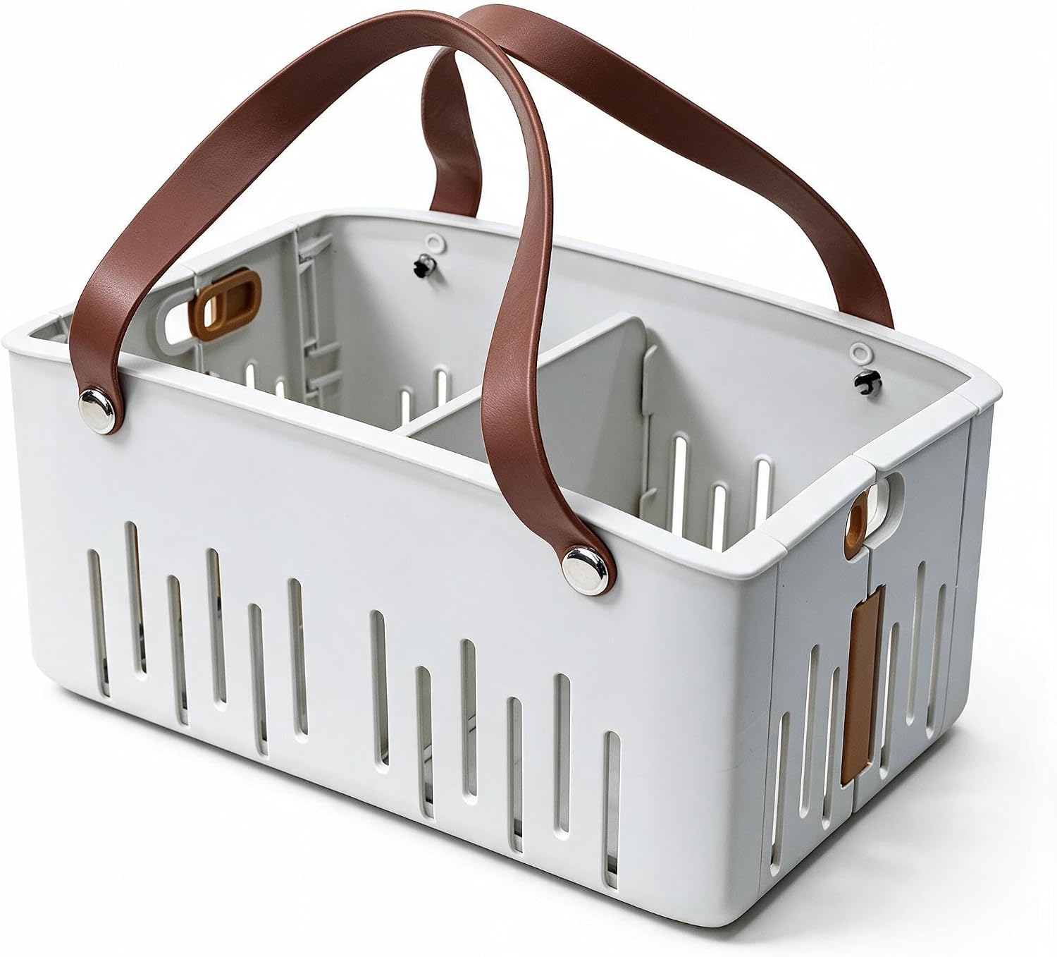Collapsible Plastic Storage Basket With Drainage Holes And Handles