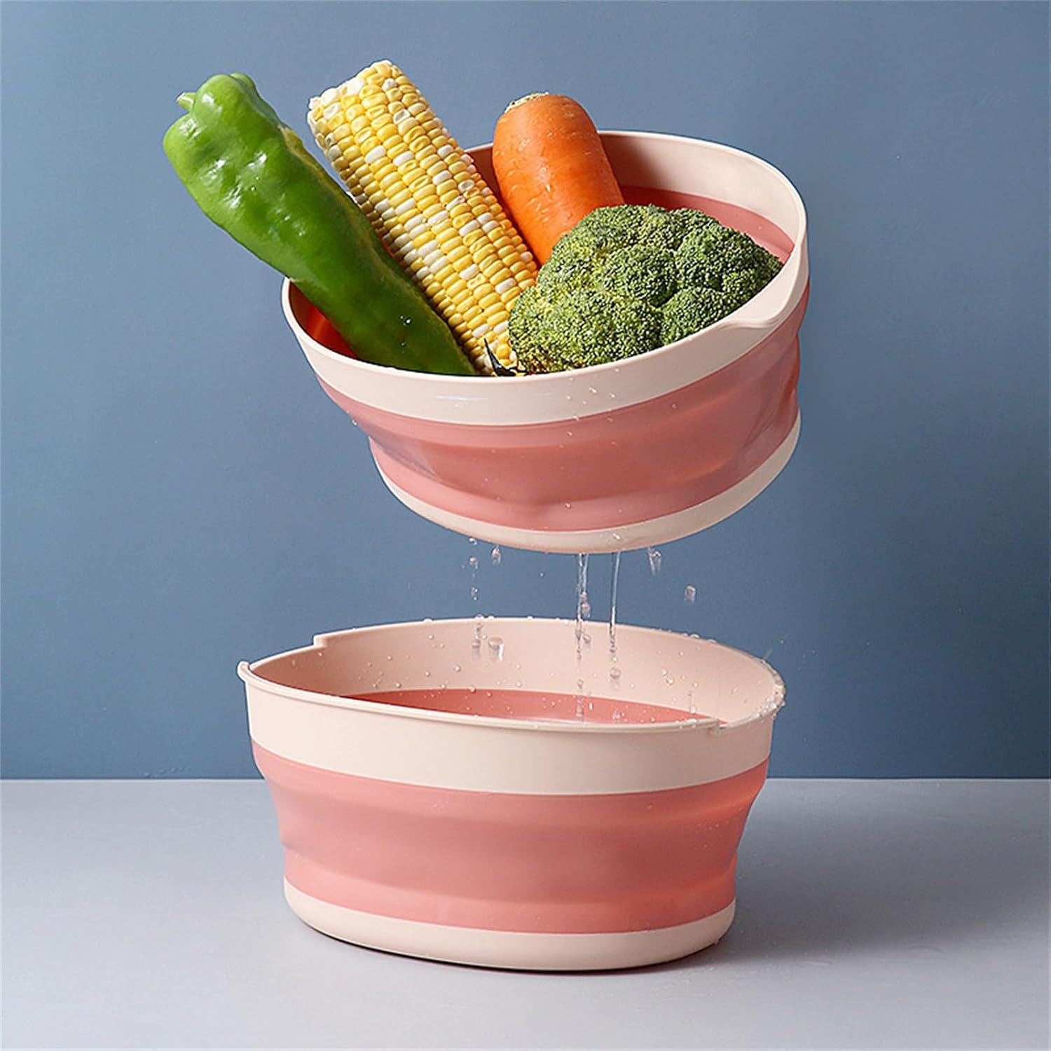 Portable, Collapsible Draining Basket For Kitchen Produce - Image 2