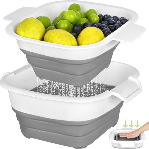 Collapsible Colander Set With A Matching Bowl – A 2-In-1 Solution For Washing Fruits And Vegetables