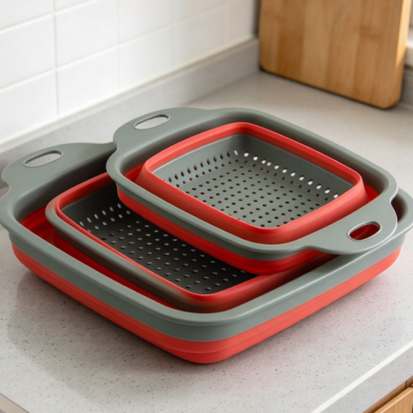 2-Piece Collapsible Square, Extendable Colander Set