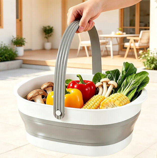 Extra-Large Collapsible Basin/Colander, Portable For Outdoor Use